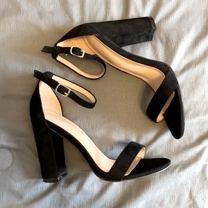 Black Velvet Heels. Four inches tall.